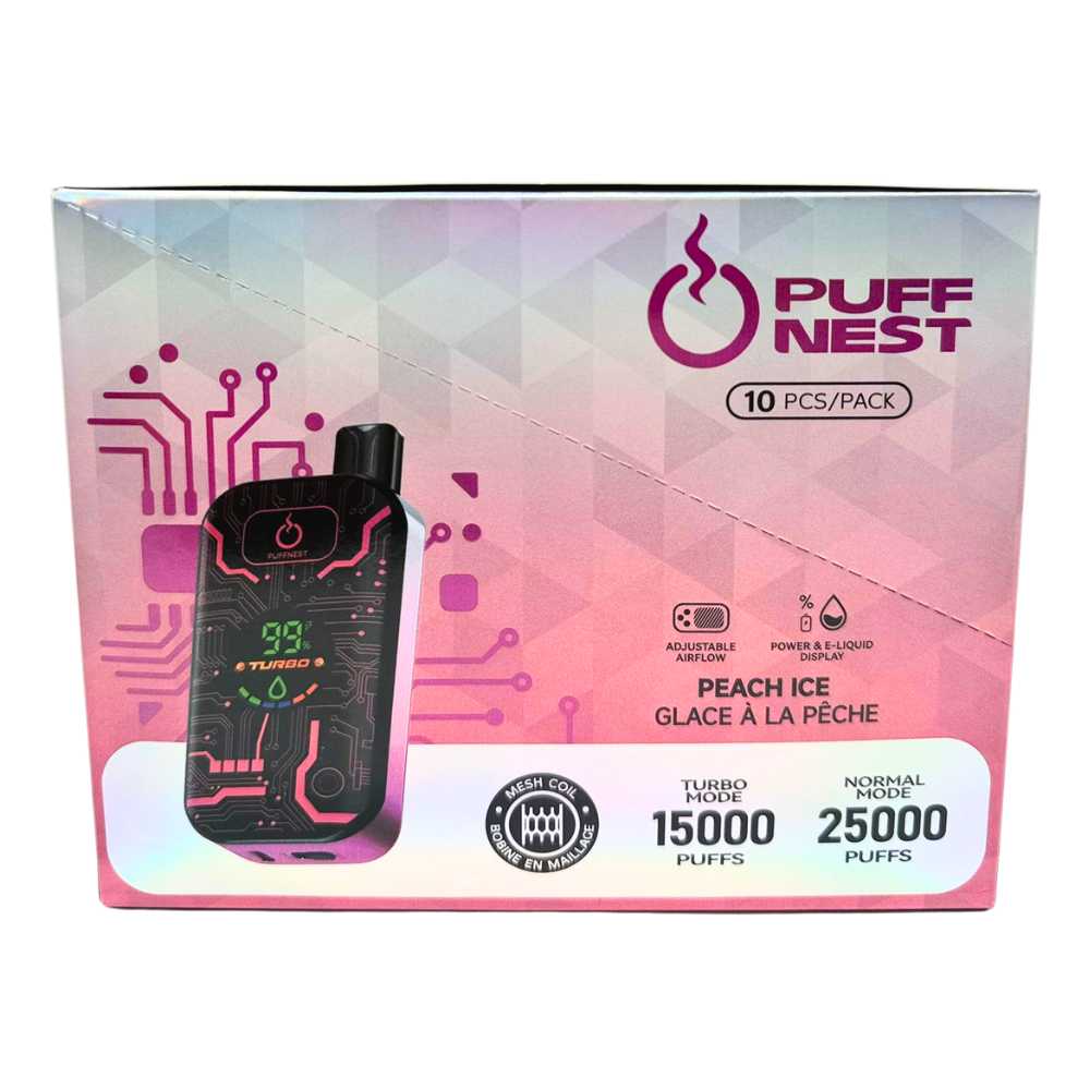 PUFF NEST 25000 PUFFS Peach Ice Disposable Vape - 18 mL, 2% Nicotine - Image 4