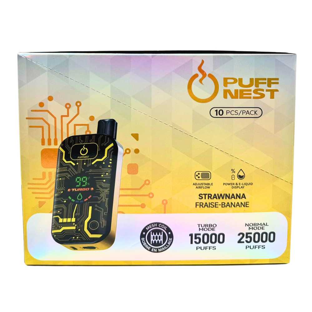 36 PUFF NEST 25000 PUFFS Strawnana Disposable Vape - 18 mL, 2% Nicotine - Image 4
